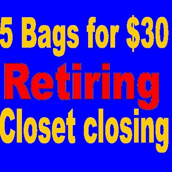 Liquidating closet Any 5 bags for $30 - Picture 1 of 1